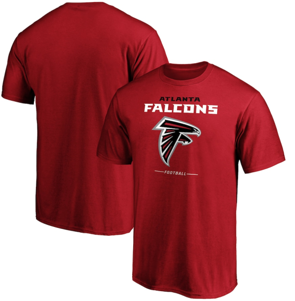 Atlanta Falcons T-Shirt - Red Fanatics Branded Team Lockup Logo