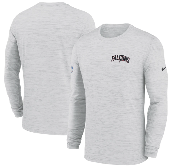 Atlanta Falcons T-Shirt - White Nike Velocity Athletic Stack Performance Long Sleeve