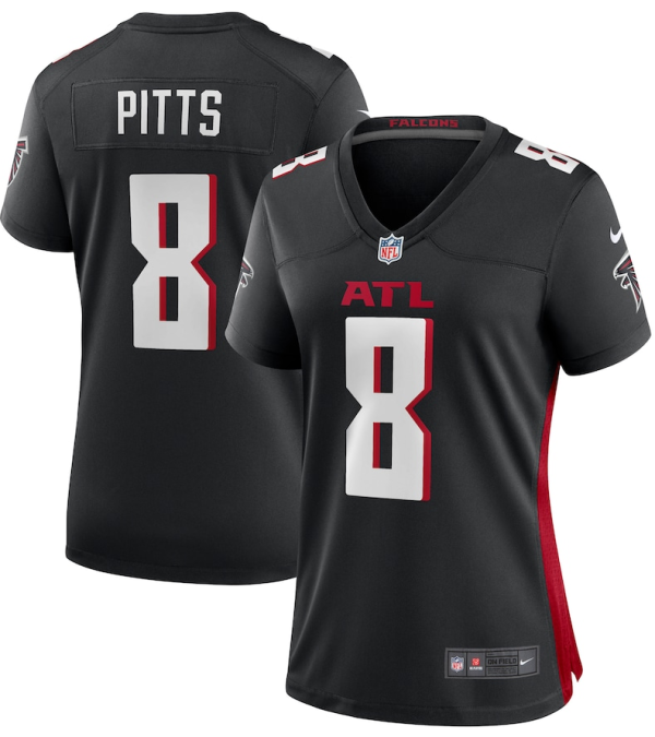 Kyle Pitts Atlanta Falcons Jersey - Black Nike Women's 2021 NFL Draft First Round Pick Player Game