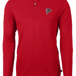 Atlanta Falcons Jacket - Red Cutter & Buck Virtue Eco Pique Recycled Quarter-Zip Pullover