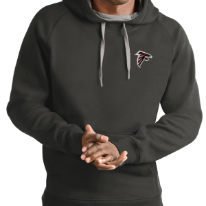 Atlanta Falcons Hoodie - Charcoal Antigua Logo Victory Pullover