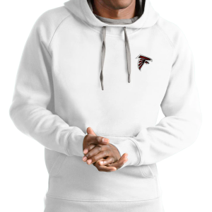 Atlanta Falcons Hoodie - White Antigua Logo Victory Pullover