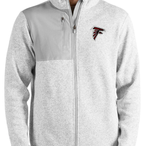 Atlanta Falcons Jacket - Heathered Gray Antigua Fortune Full-Zip