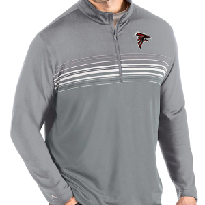 Atlanta Falcons Jacket - Steel/Gray Antigua Big & Tall Pace Quarter-Zip Pullover