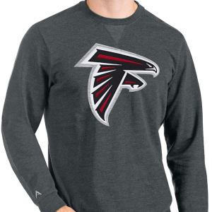 Atlanta Falcons Sweatshirt - Heathered Charcoal Antigua Team Reward Crewneck Pullover